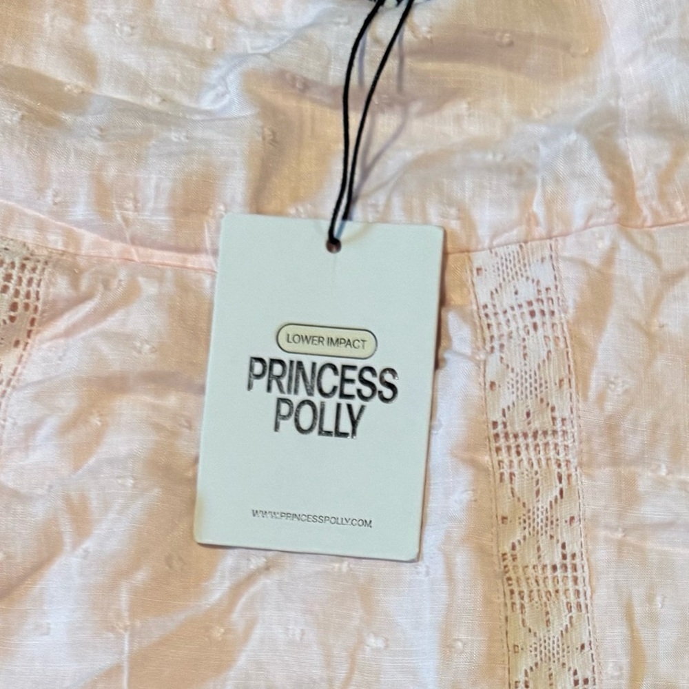 Princess Polly Cheyla Blush Pink Lace Tiered Ruffle Skort Shorts NWT Size 8 - Picture 2 of 6